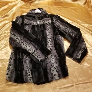 NWT Faux Fur Coat By Dennis Basso Women's XL